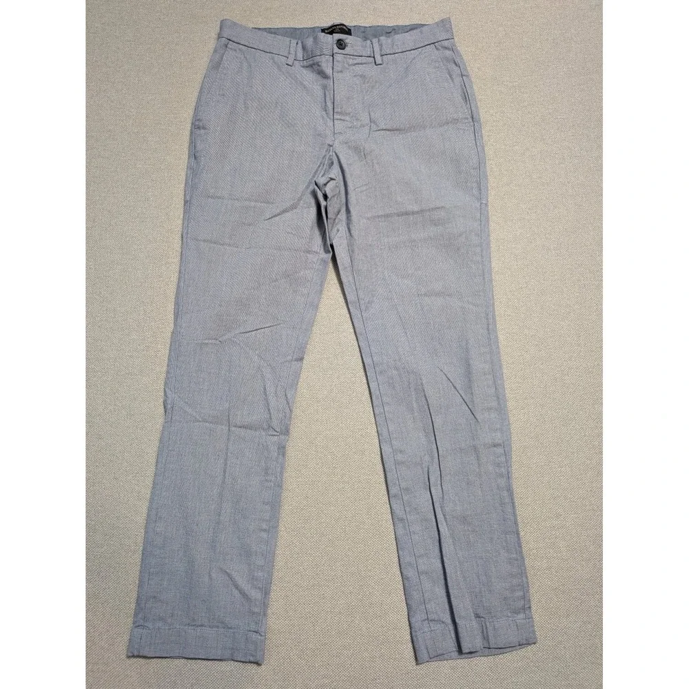 Banana Republic Mens Pants Blue 32x30 Chambray Striped Slim Fit Cotton Stretch